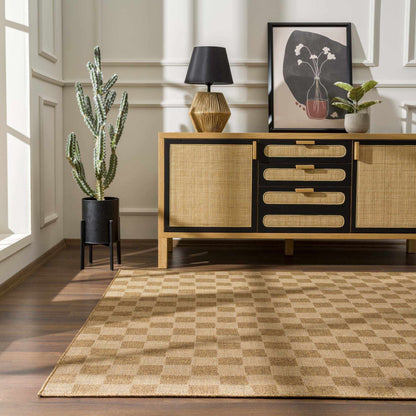 Kuval Checkered Brown Rug