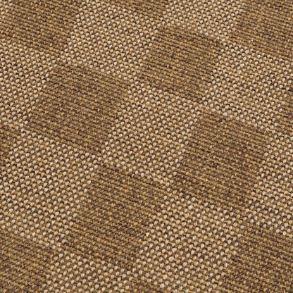 Kuval Checkered Brown Rug