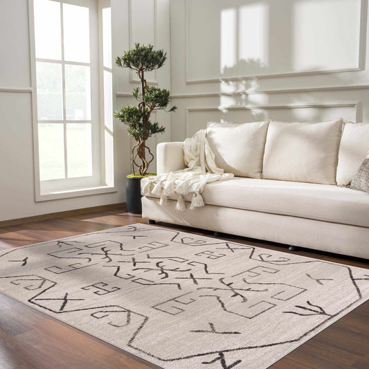 Azzan Cream & Charcoal Area Rug - Clearance