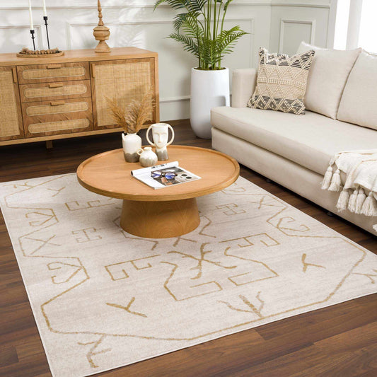 Azzan Cream & Gold Area Rug - Clearance