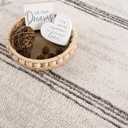 Deja Cream & Charcoal Area Rug - Clearance