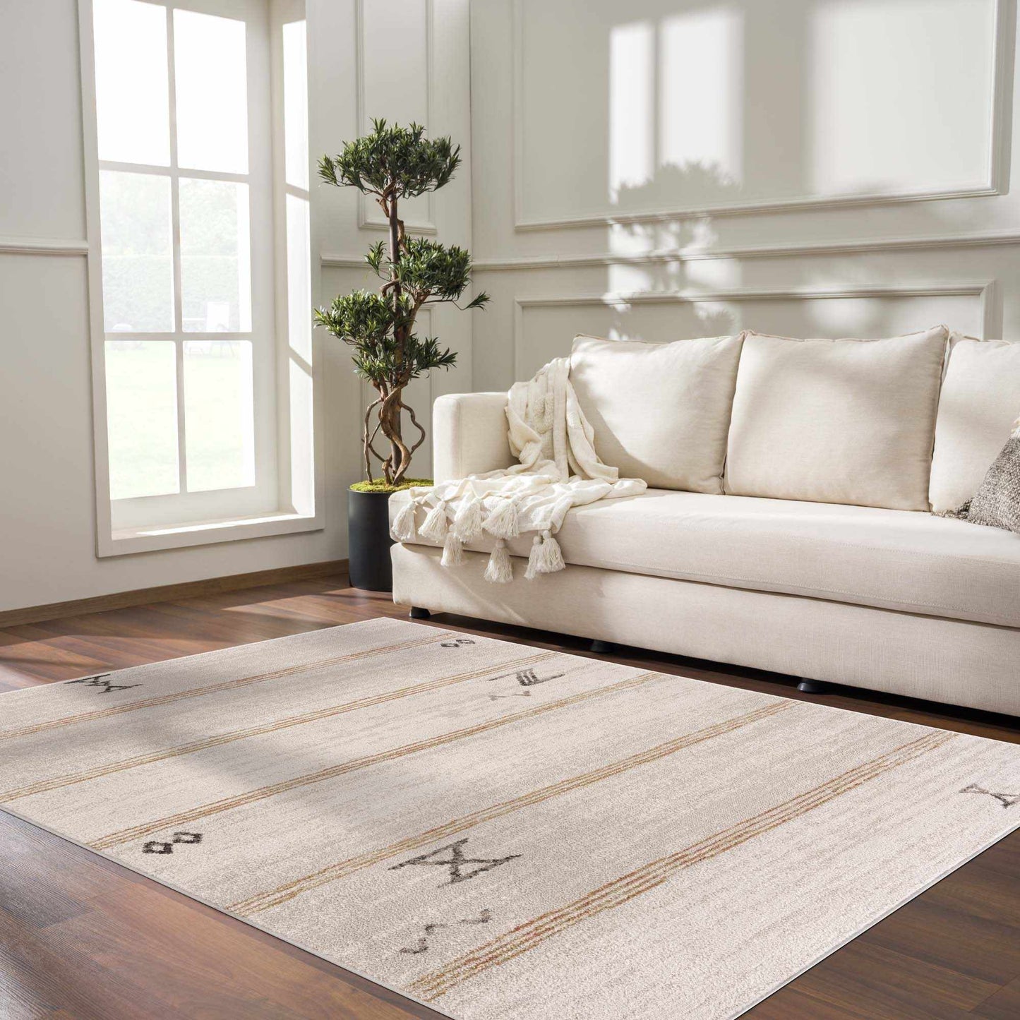 Deja Cream & Gold Area Rug - Clearance