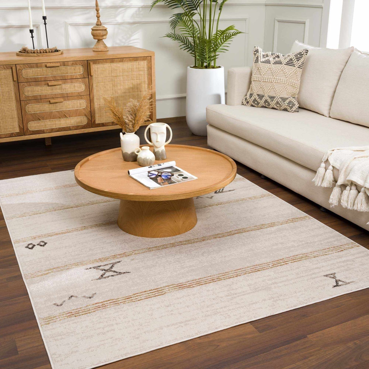 Deja Cream & Gold Area Rug - Clearance