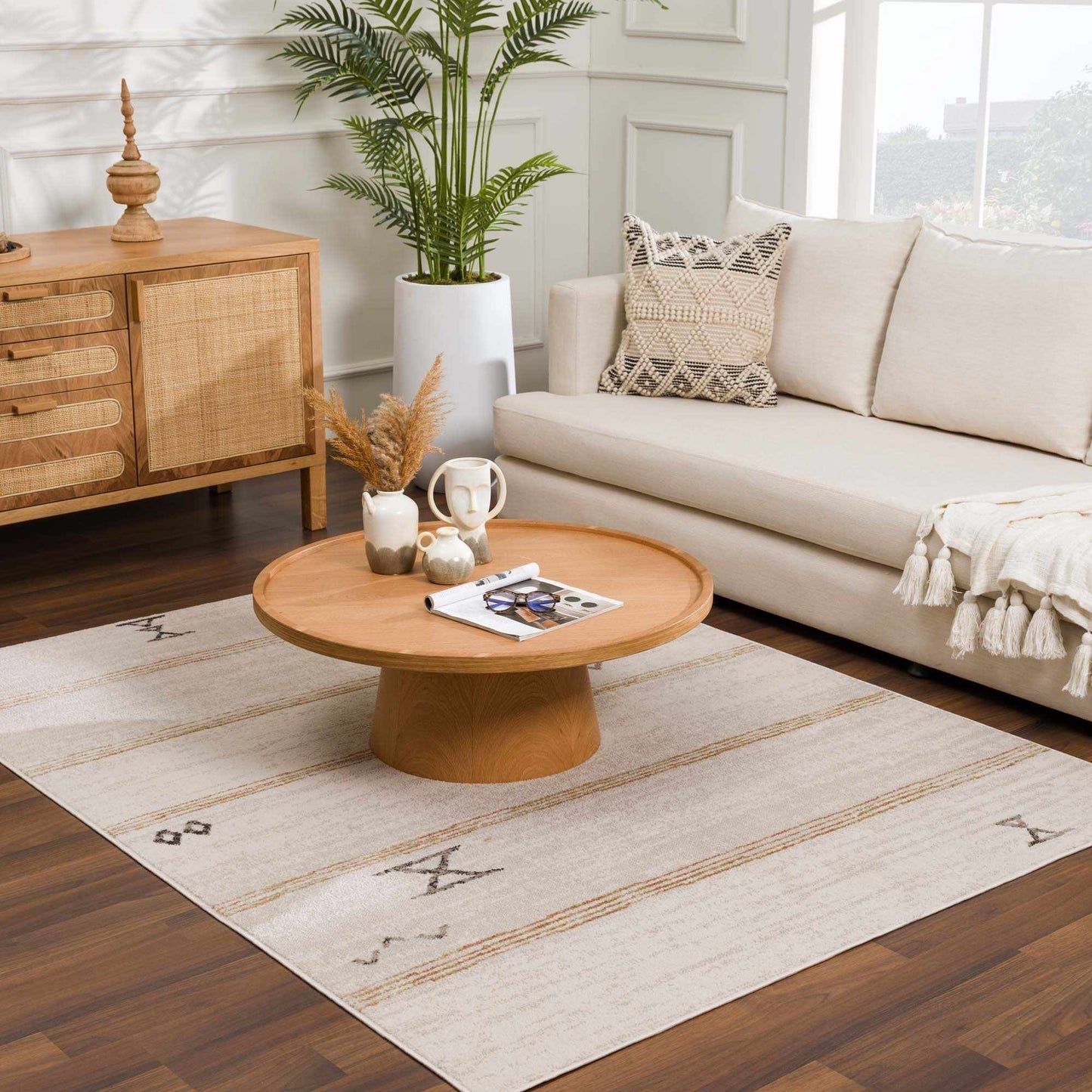 Deja Cream & Gold Area Rug - Clearance