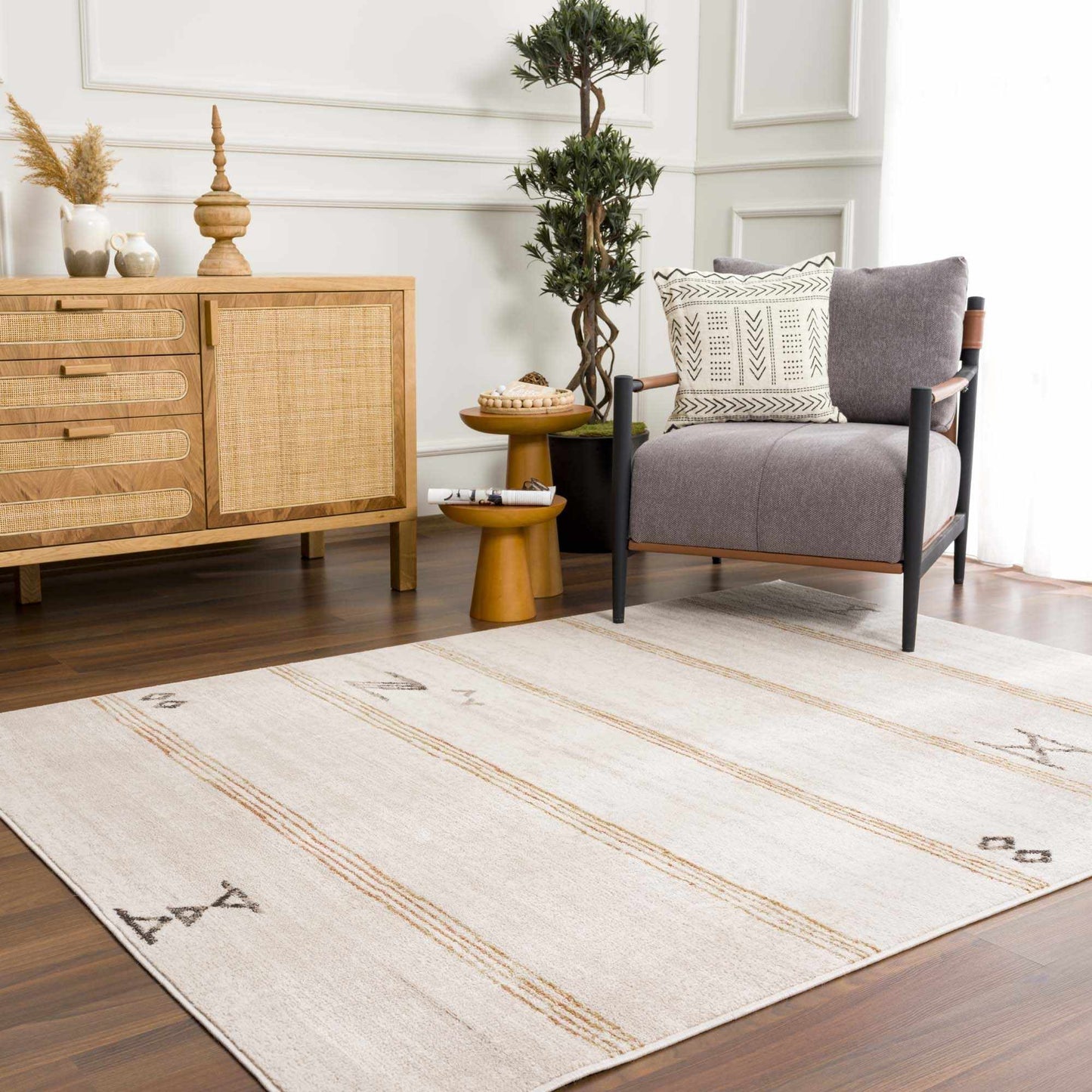 Deja Cream & Gold Area Rug - Clearance