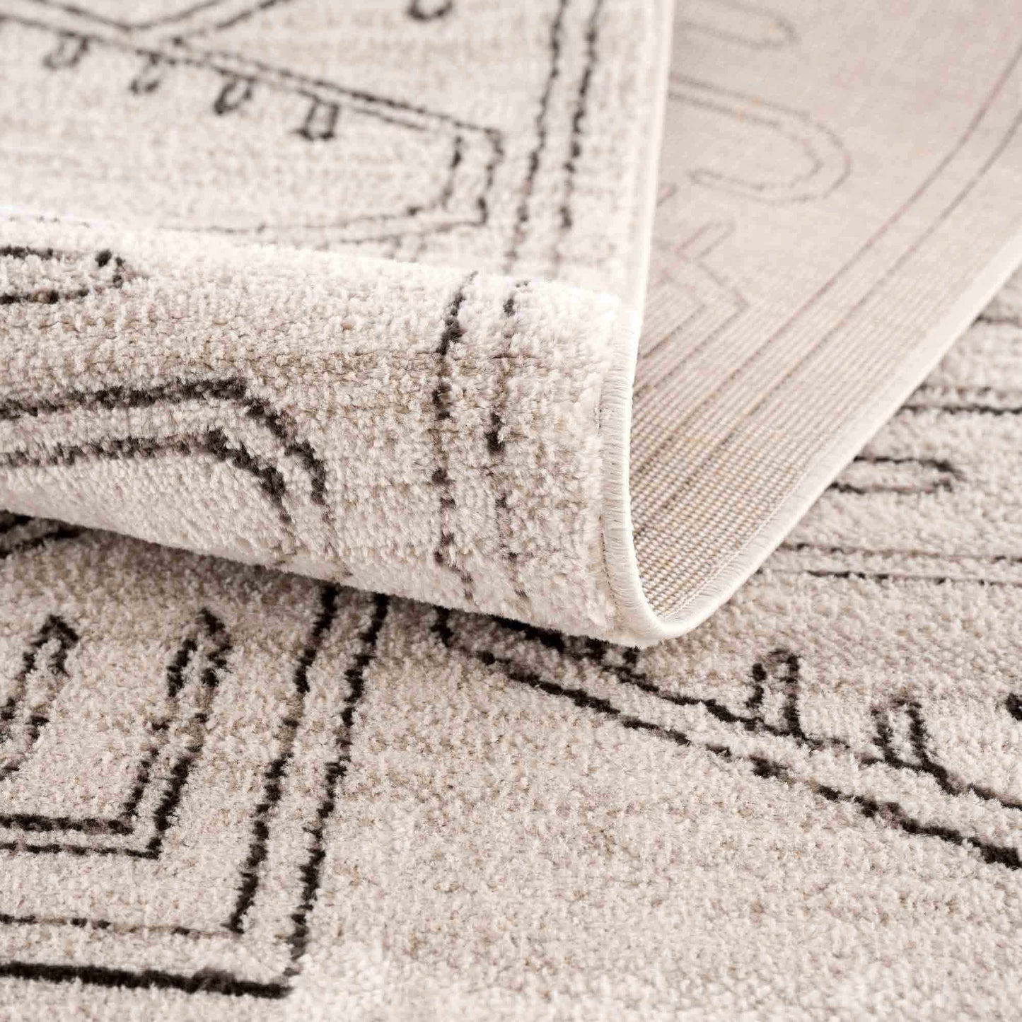 Divya Cream & Charcoal Area Rug - Clearance