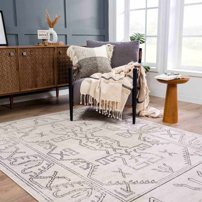 Divya Cream & Charcoal Area Rug - Clearance