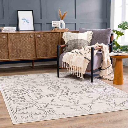 Divya Cream & Charcoal Area Rug - Clearance