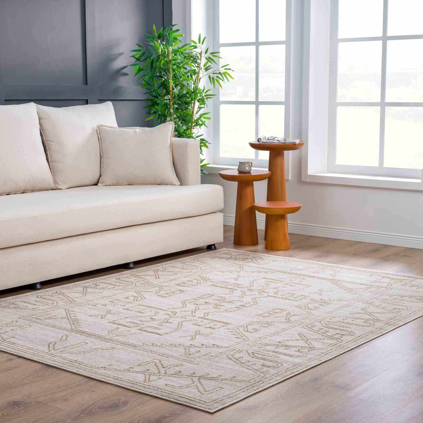 Divya Cream & Gold Area Rug - Clearance