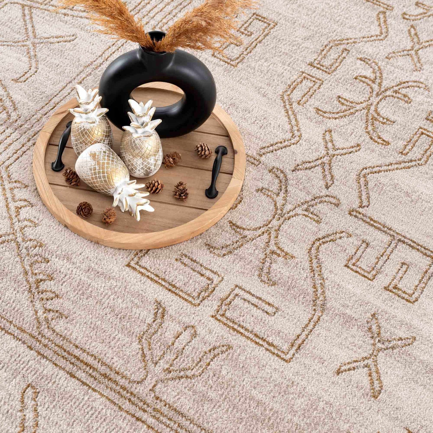 Divya Cream & Gold Area Rug - Clearance