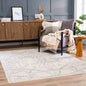 Divya Cream & Silver Blue Area Rug - Clearance