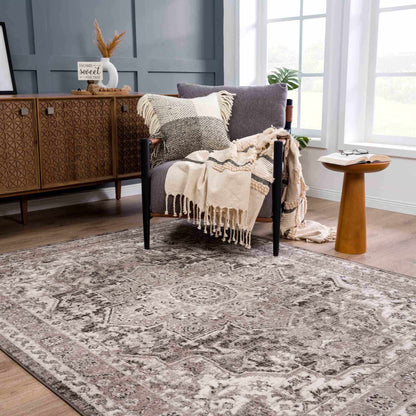 Albie Charcoal & Beige Area Rug - Clearance