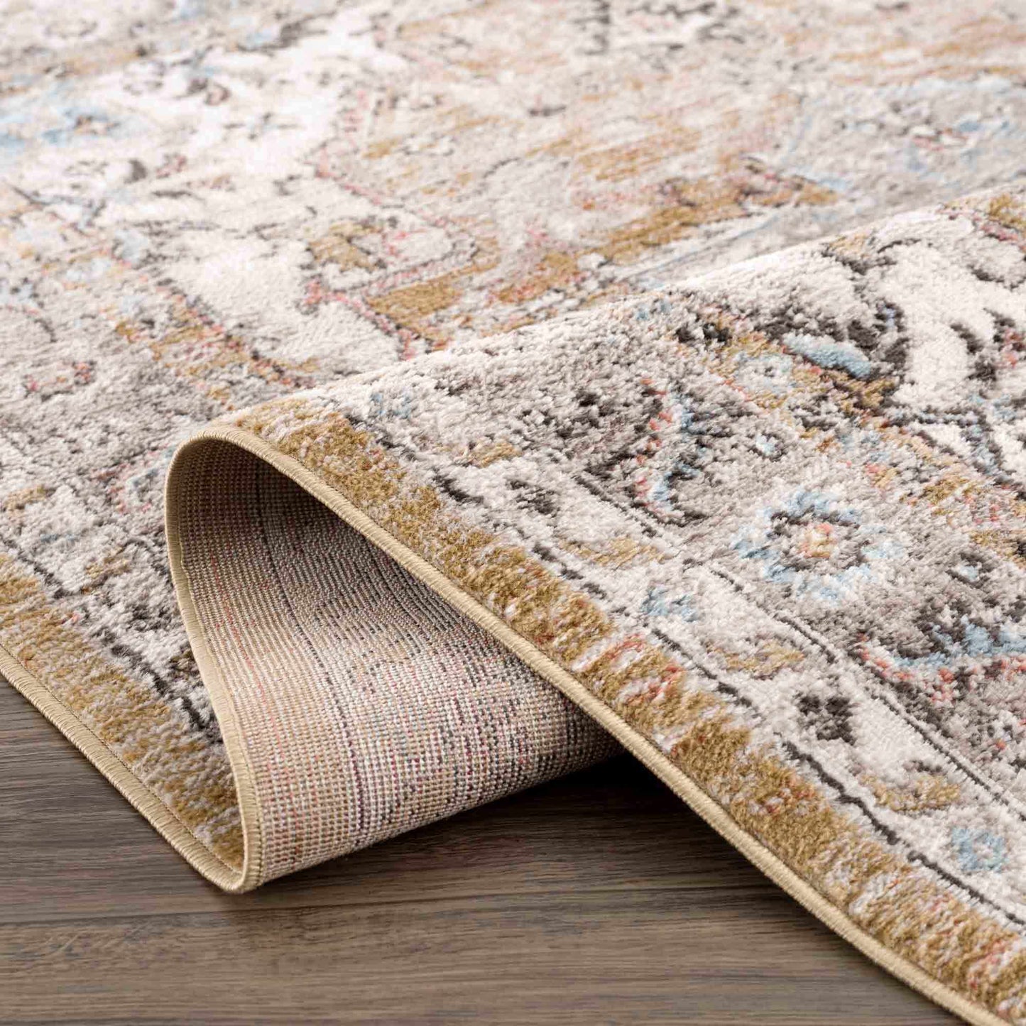 Albie Gold & Beige Area Rug - Clearance