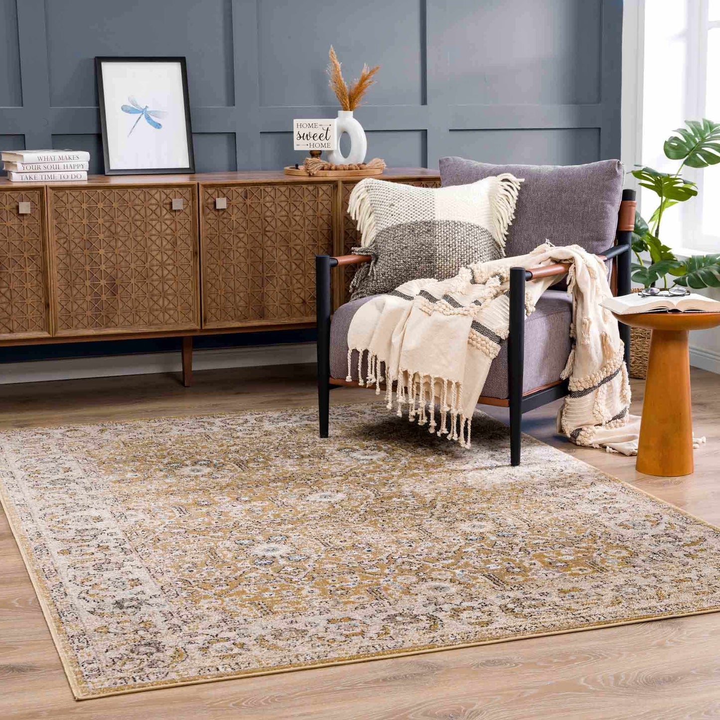 Anana Gold & Beige Area Rug - Clearance