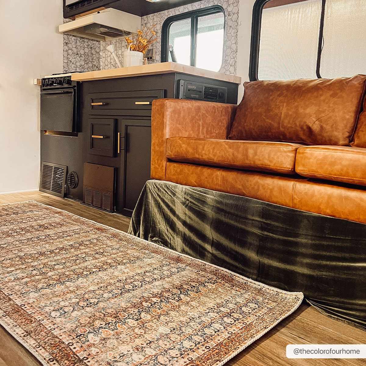 Rust Maligaya Distressed Washable Area Rug - Clearance