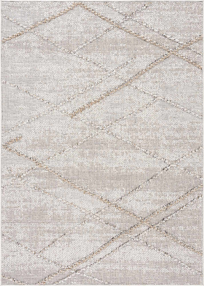 Baqer Bone & Tan Textured Performance Rug - Clearance