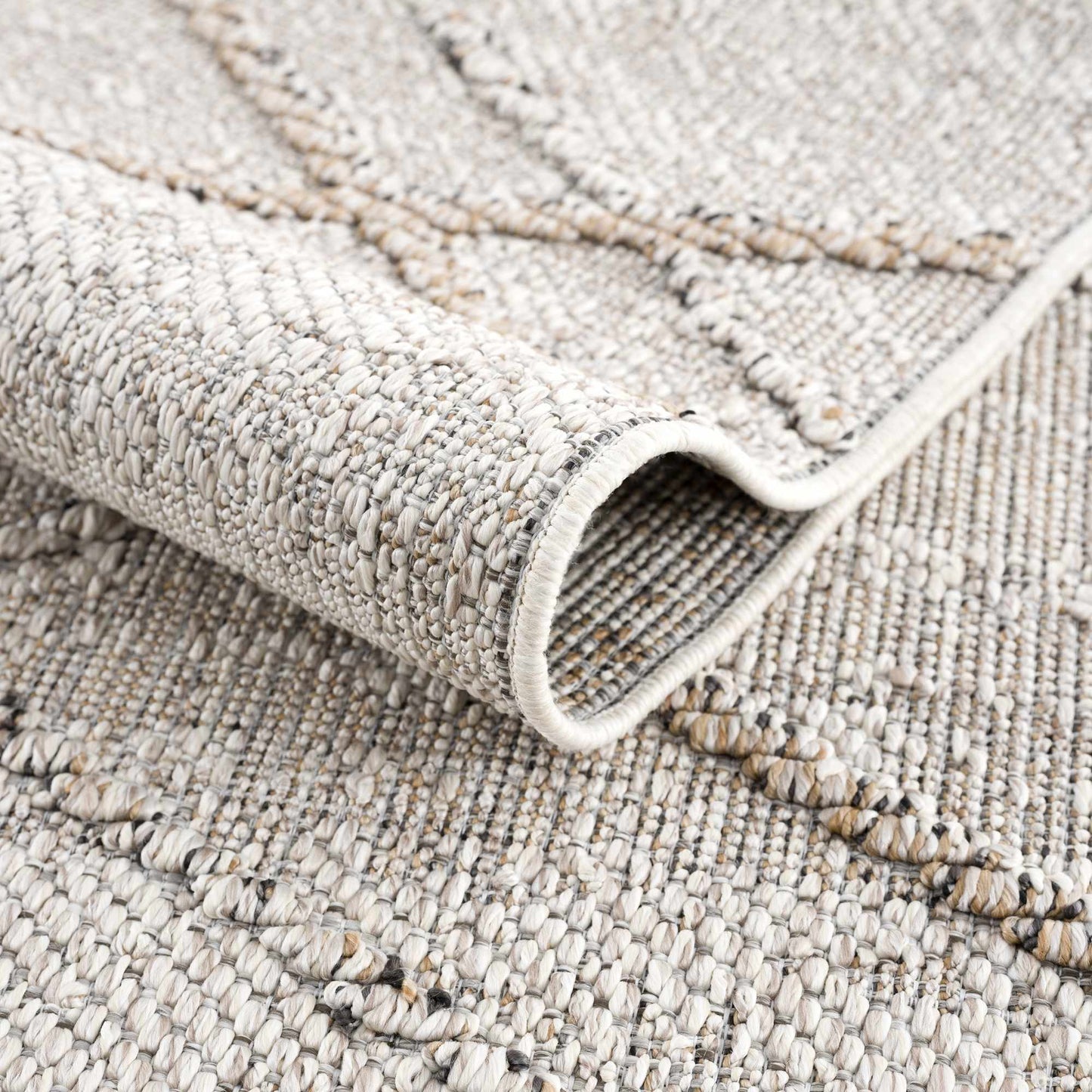 Baqer Bone & Tan Textured Performance Rug - Clearance