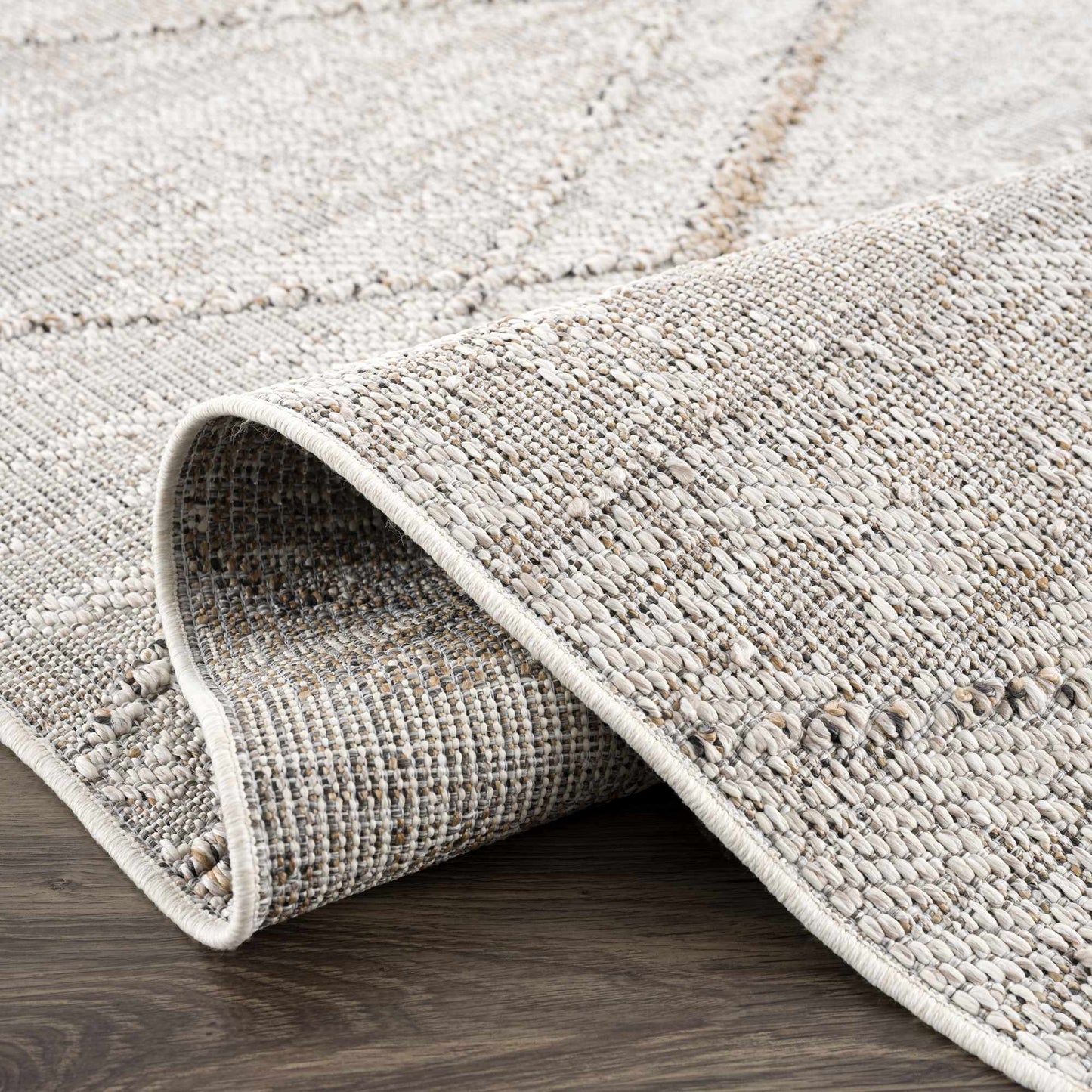 Baqer Bone & Tan Textured Performance Rug - Clearance