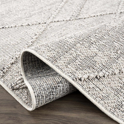 Baqer Bone & Taupe Textured Performance Rug - Clearance