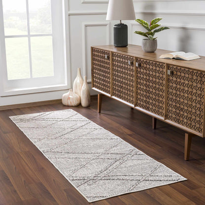 Baqer Bone & Taupe Textured Performance Rug - Clearance