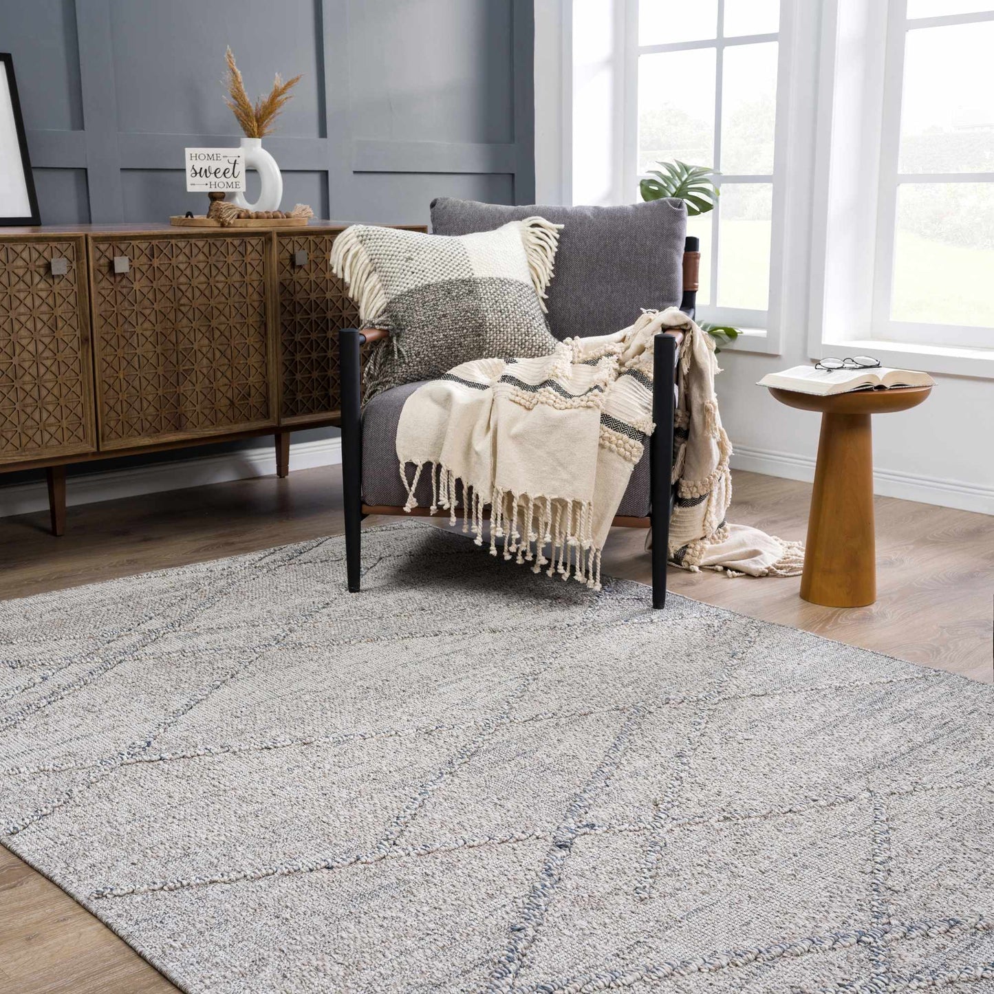 Baqer Taupe & Gray Textured Performance Rug - Clearance