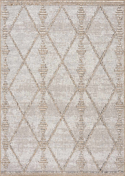 Nyla Bone & Tan Textured Performance Rug - Clearance