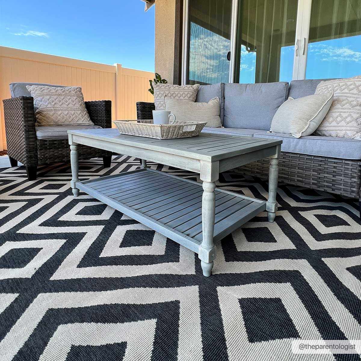 Spilsby Black Trellis Outdoor Rug