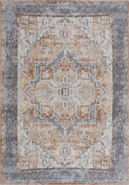 Blue Orange Hera Washable area rug - Clearance