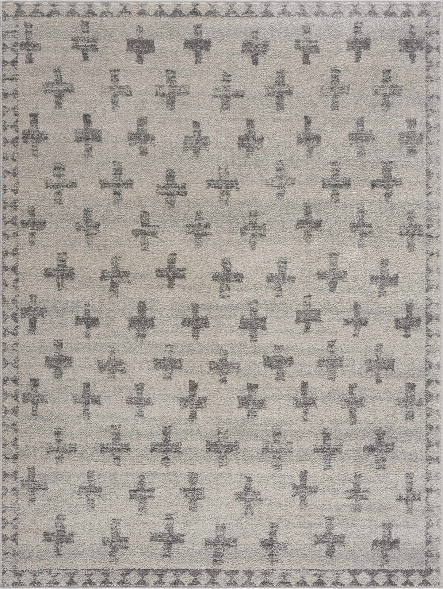 Alfombra Tigris Swiss Cross marfil y gris