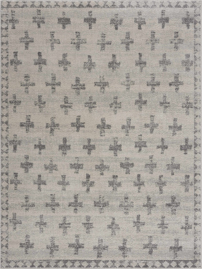 Alfombra Tigris Swiss Cross marfil y gris