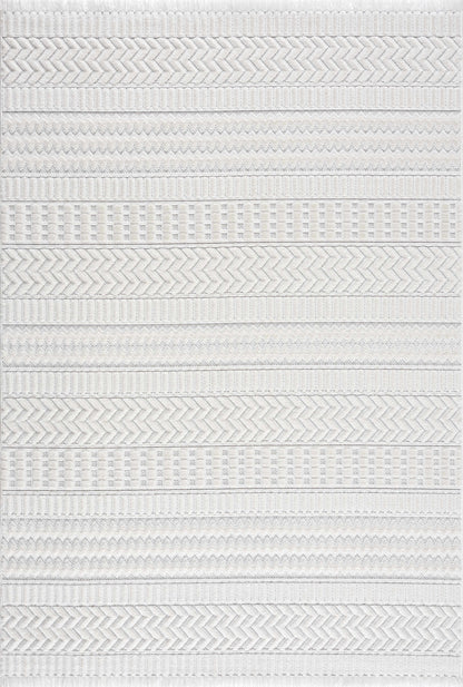 Cira Textured Fringed White Rug - Limited Edition