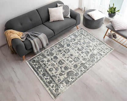 ROY's Home One Level Design Area Rugs, Classic Pattern - Shiny Ivory,Grey,Tan Yarn