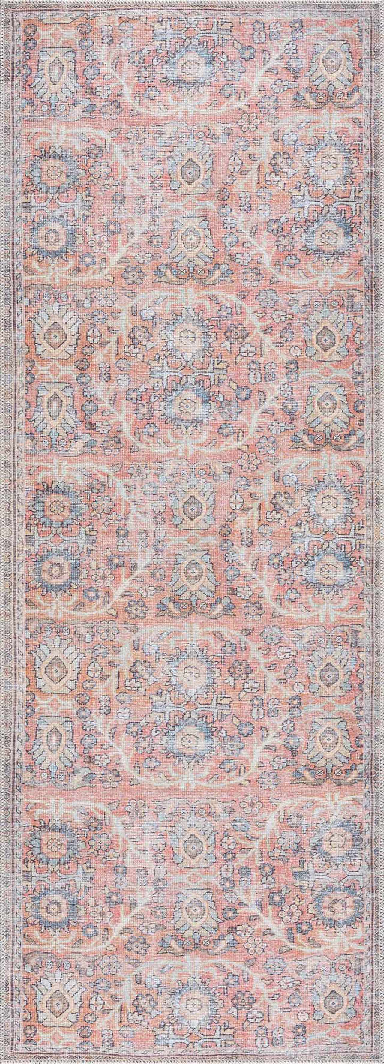 Urpi Rose & Blue Washable Area Rug - Clearance