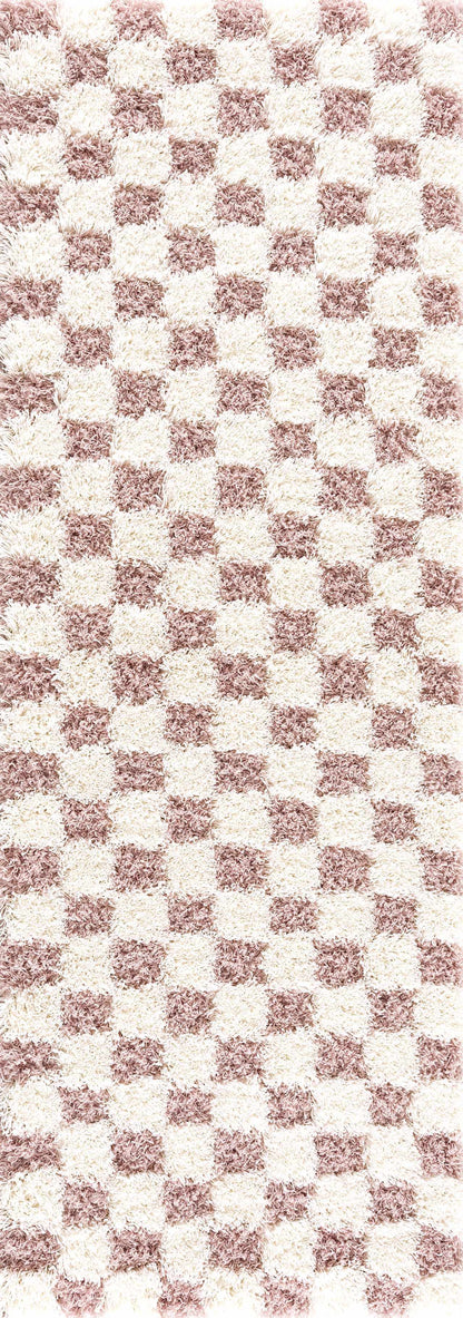 Atira Pink Checkered Area Rug