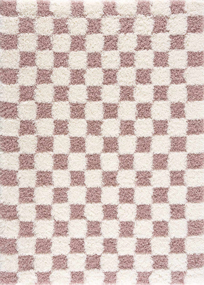 Atira Pink Checkered Area Rug