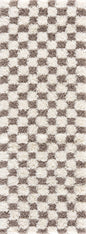 Atira Brown Checkered Area Rug