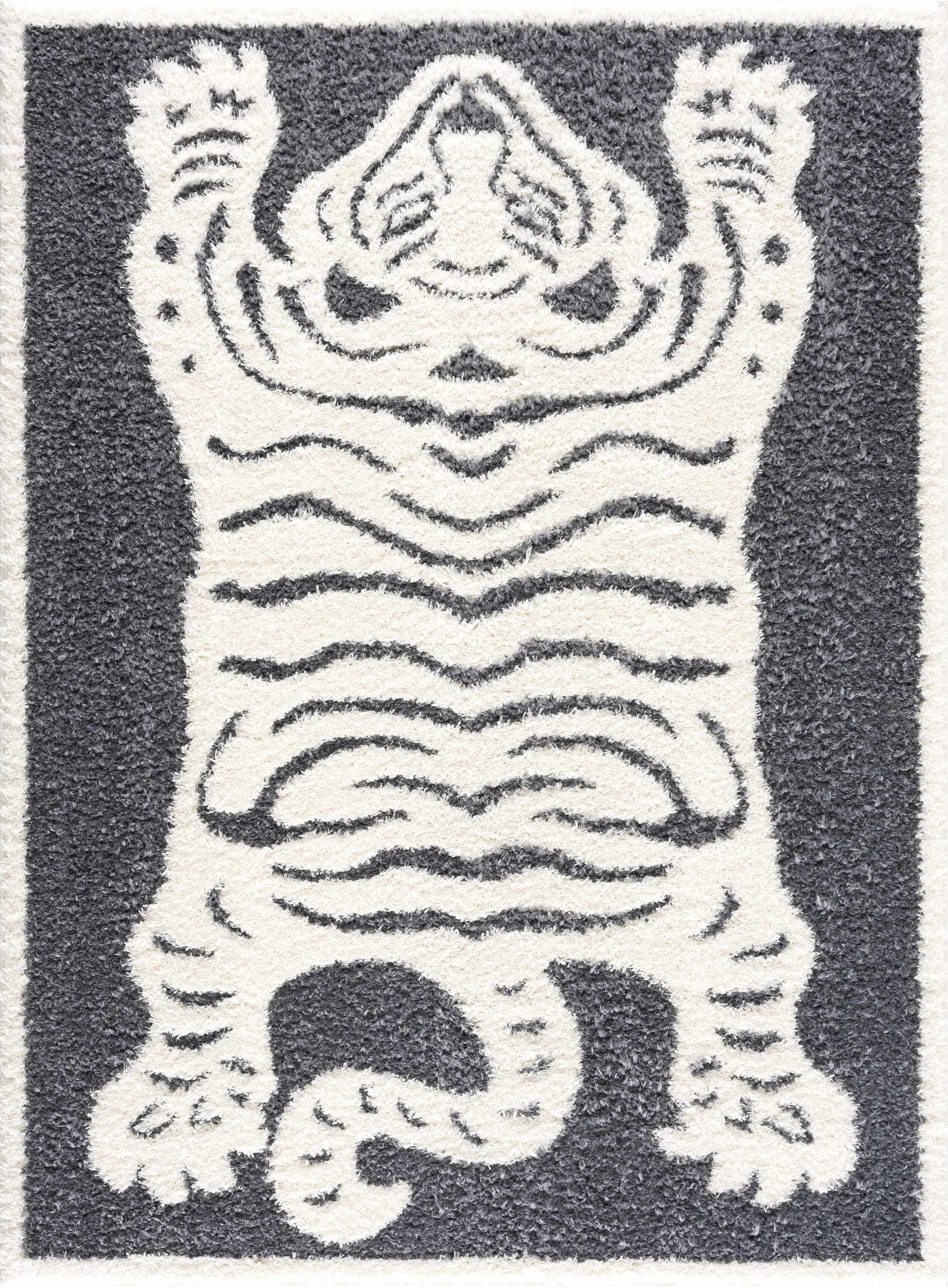 Zane Charcoal Tibetan Tiger Area Rug