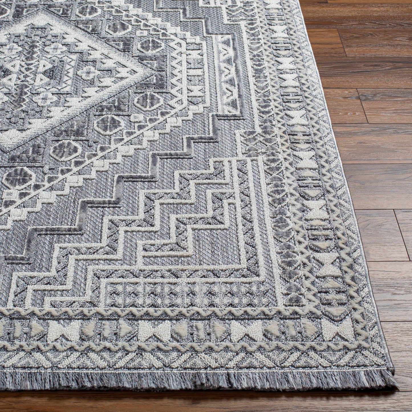 Alya Textured Medallion Fringe Rug - Limited Edition