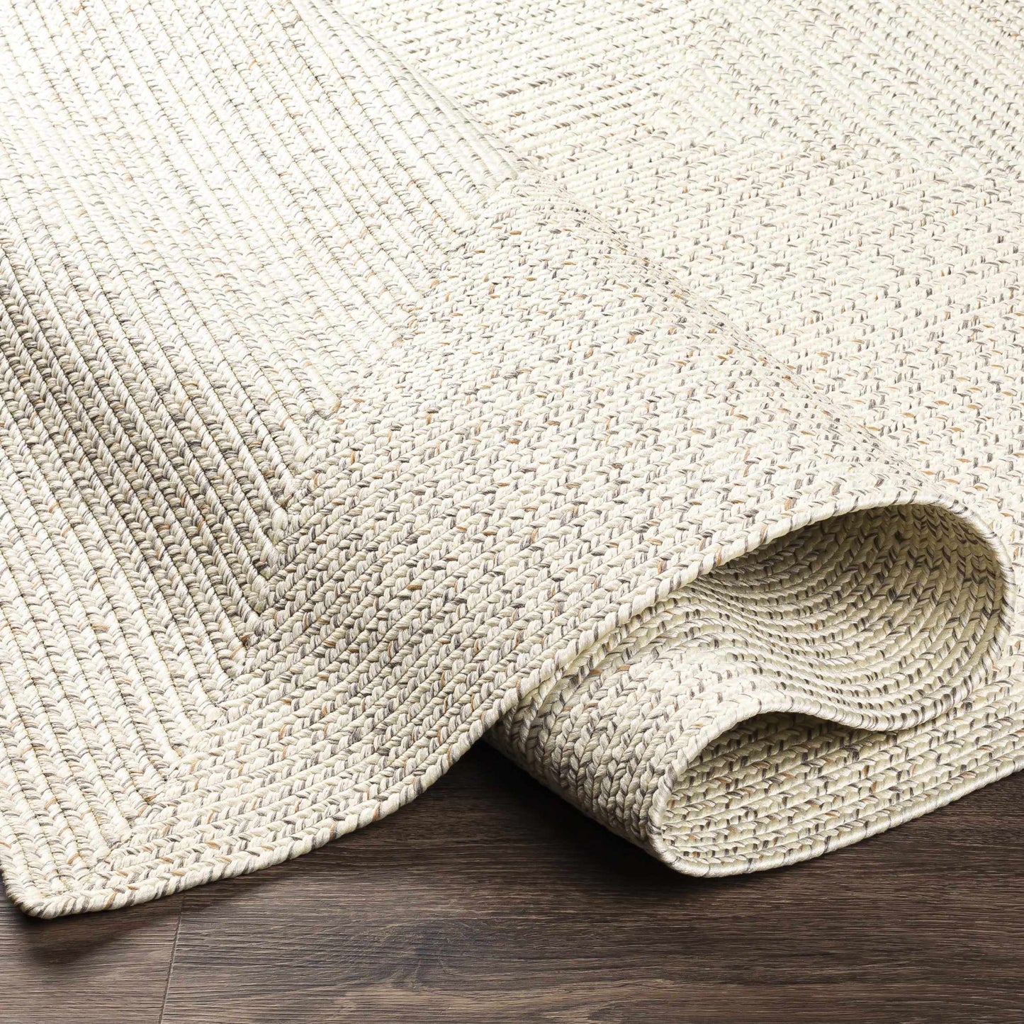 Beige Braided Faux Jute Rug