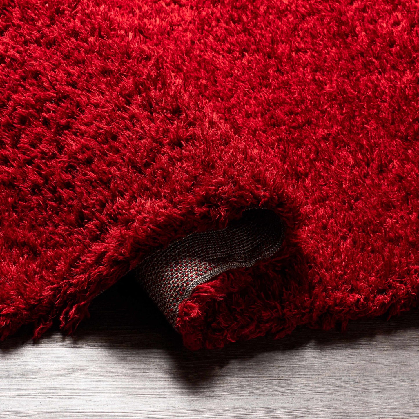 Siari Solid Red Shag Carpet