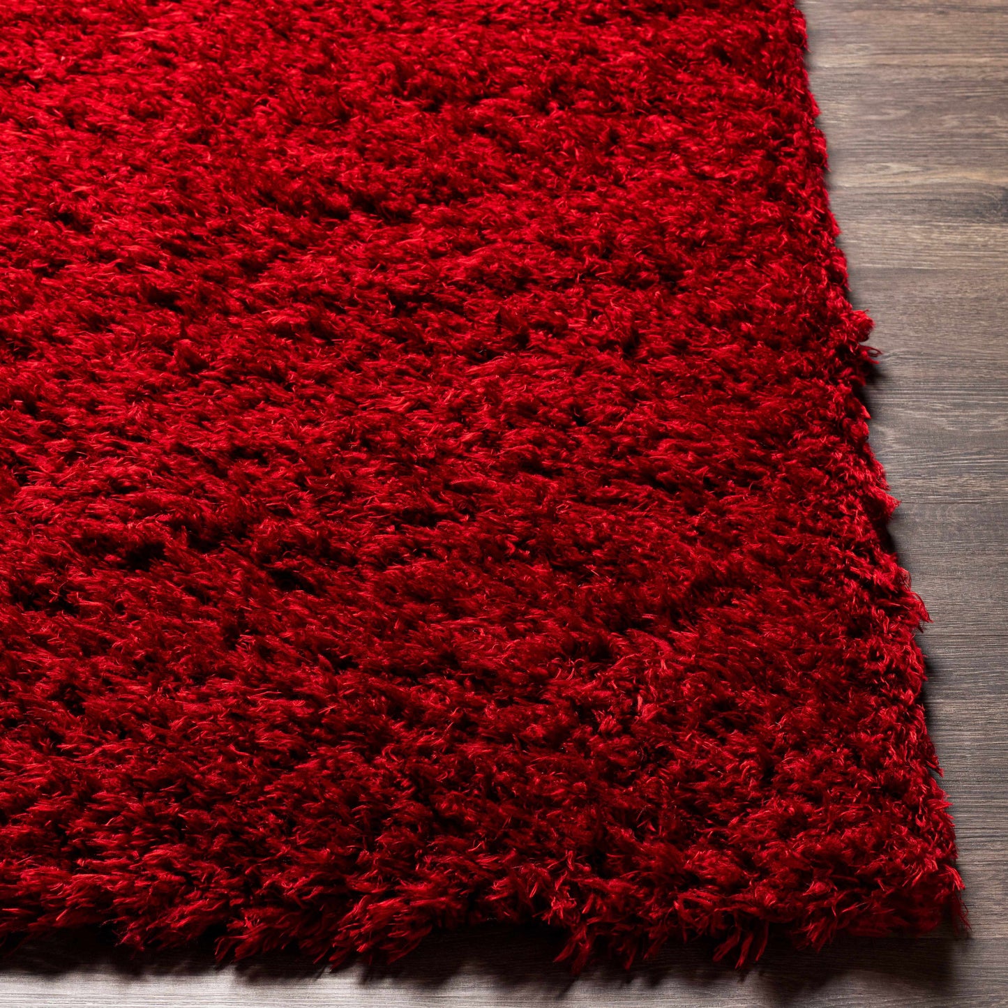 Siari Solid Red Shag Carpet