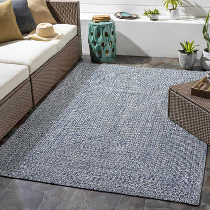 Blue Braided Faux Jute Rug