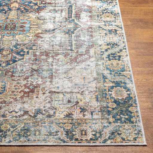 Blue Catigpian Distressed Washable Area Rug - Clearance