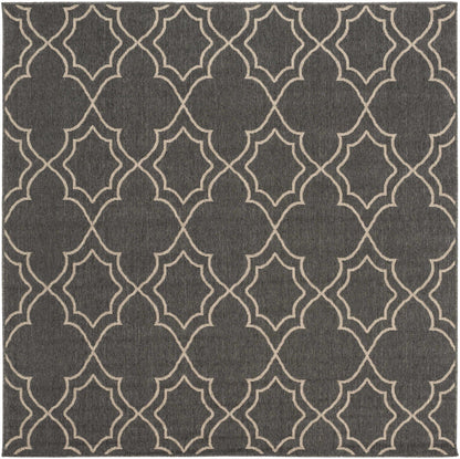 Unique Black Lattice Trellis Outdoor Rug