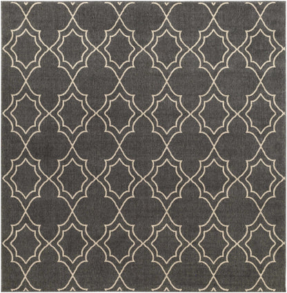 Unique Black Lattice Trellis Outdoor Rug