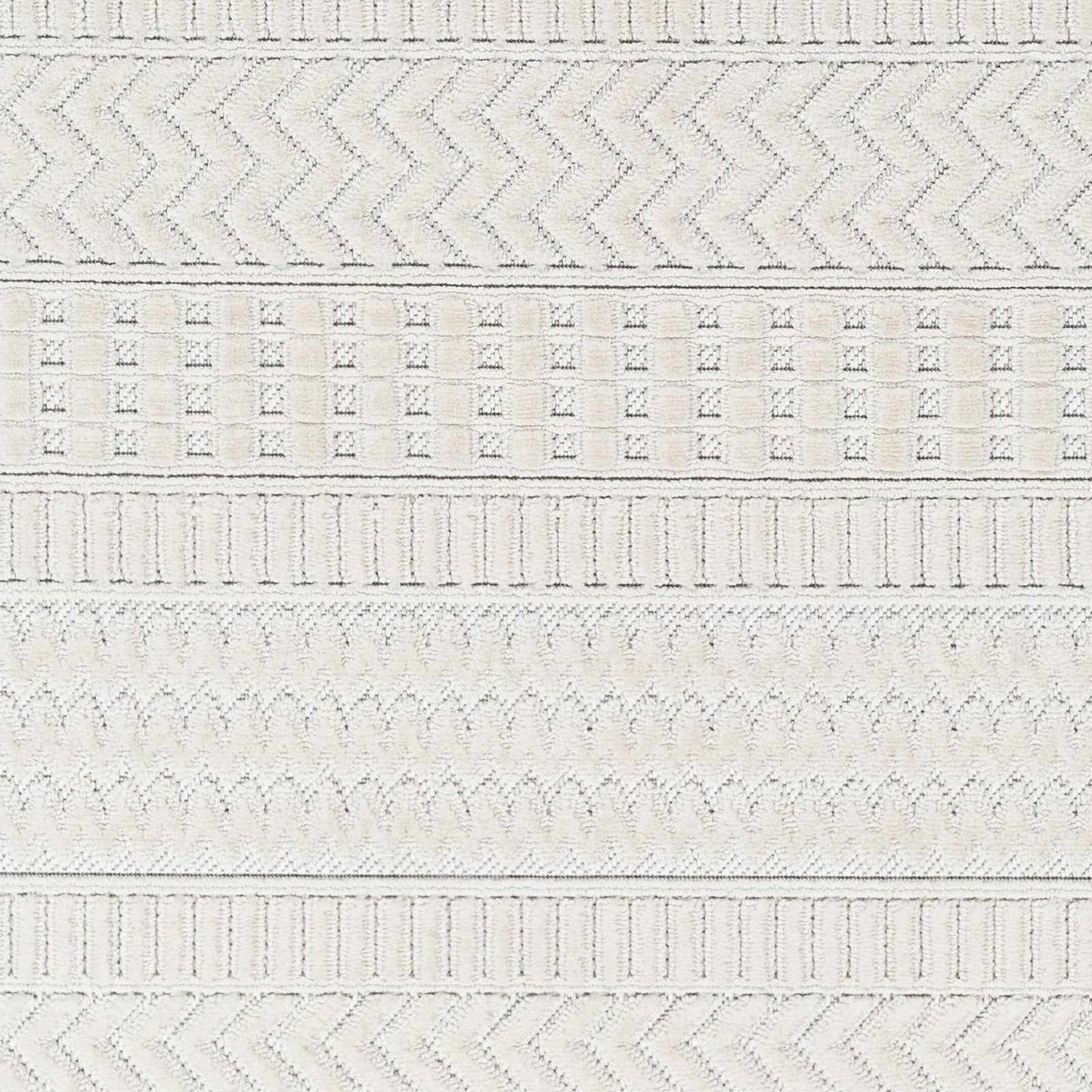 Cira Textured Fringed White Rug - Limited Edition