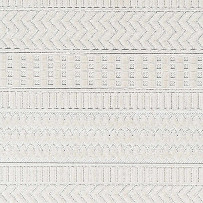 Cira Textured Fringed White Rug - Limited Edition