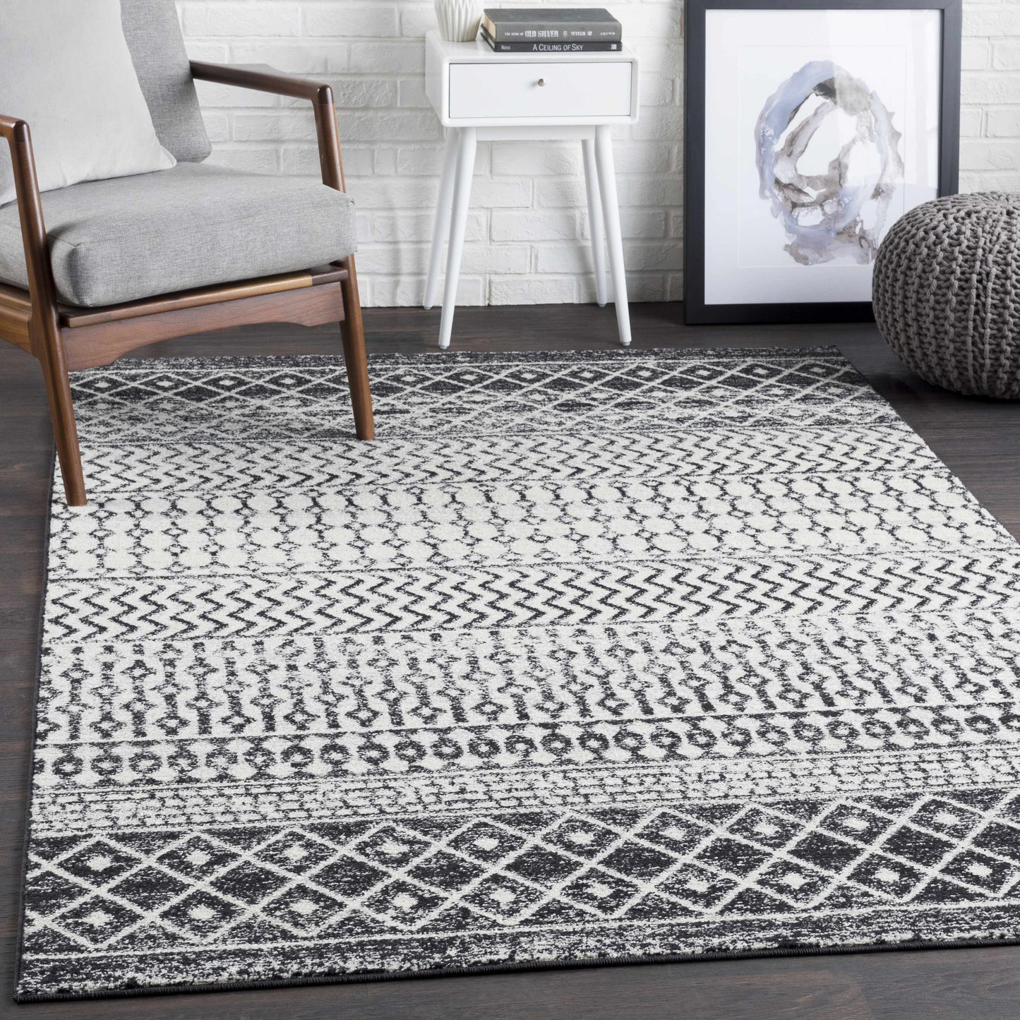 Constantin Black & White Area Rug - Clearance