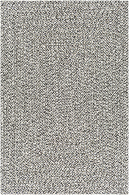 Cream Charcoal Braided Faux Jute Rug