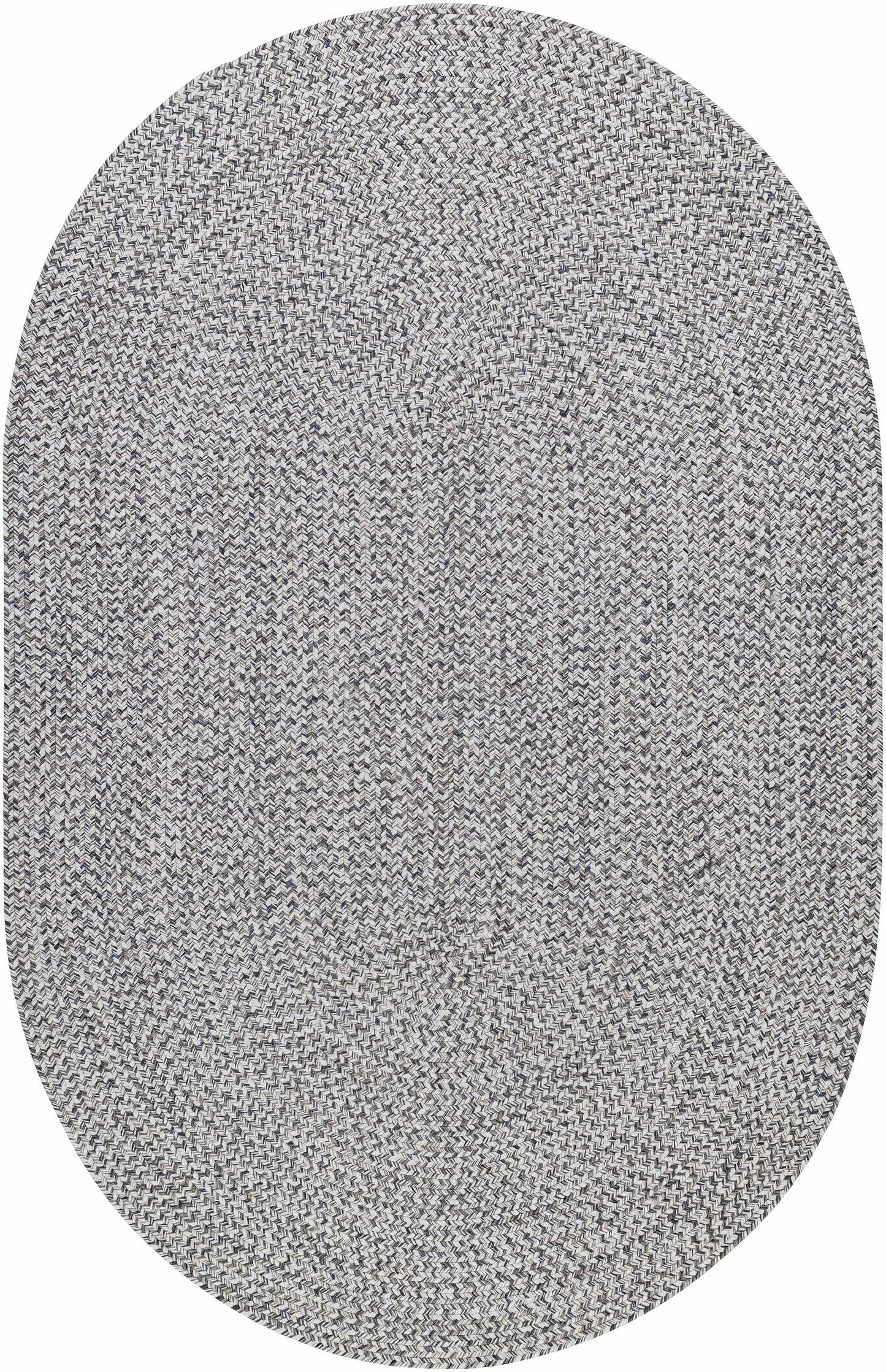 Cream Charcoal Braided Faux Jute Rug